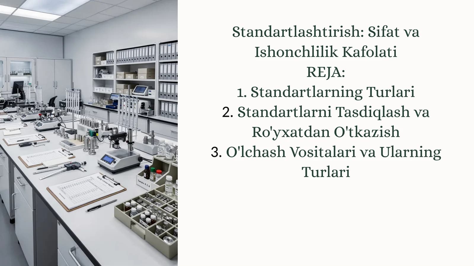 Standartlashtirish: Sifat va Ishonchlilik Kafolati