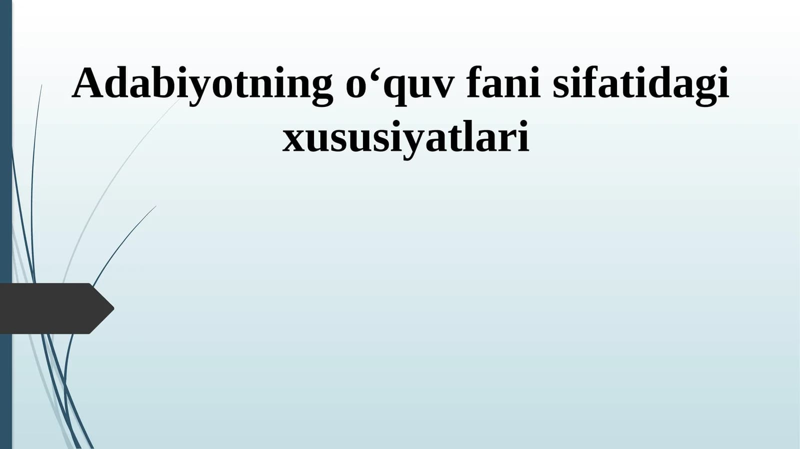 Adabiyotning o‘quv fani sifatidagi  xususiyatlari