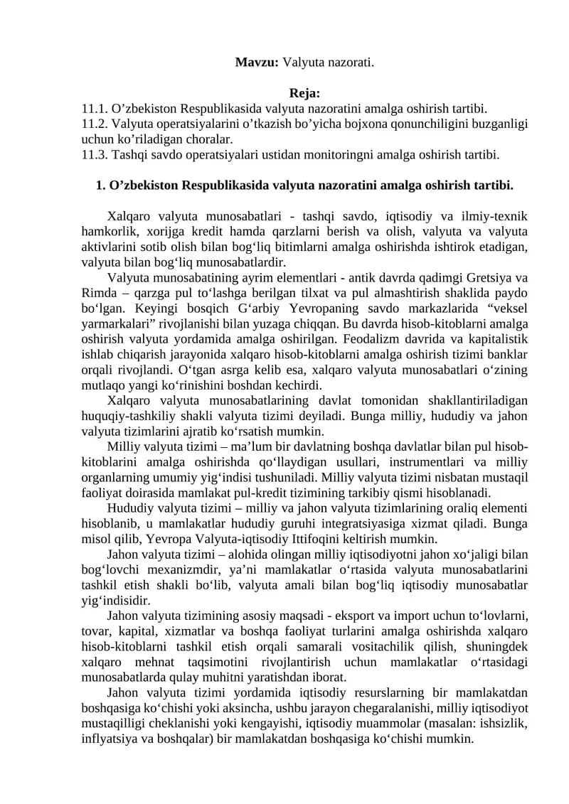 Valyuta nazorati