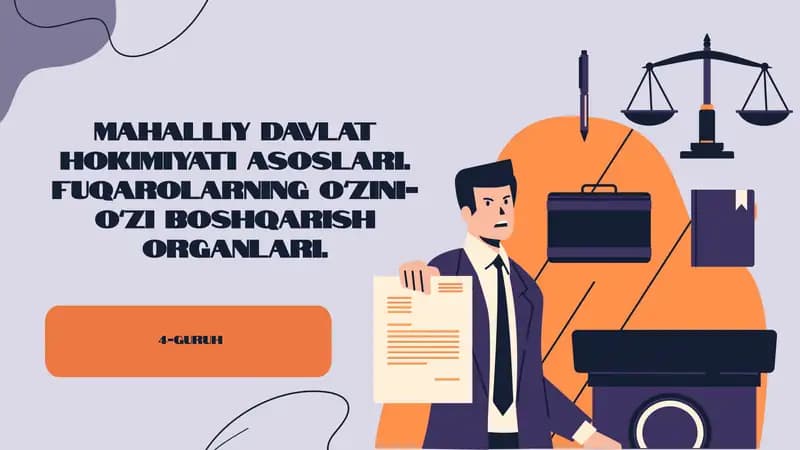 Mahalliy davlat hokimiyati organlari.