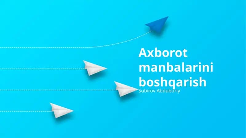 Axborot Resurslarini Xavfsizlik va Himoyasi