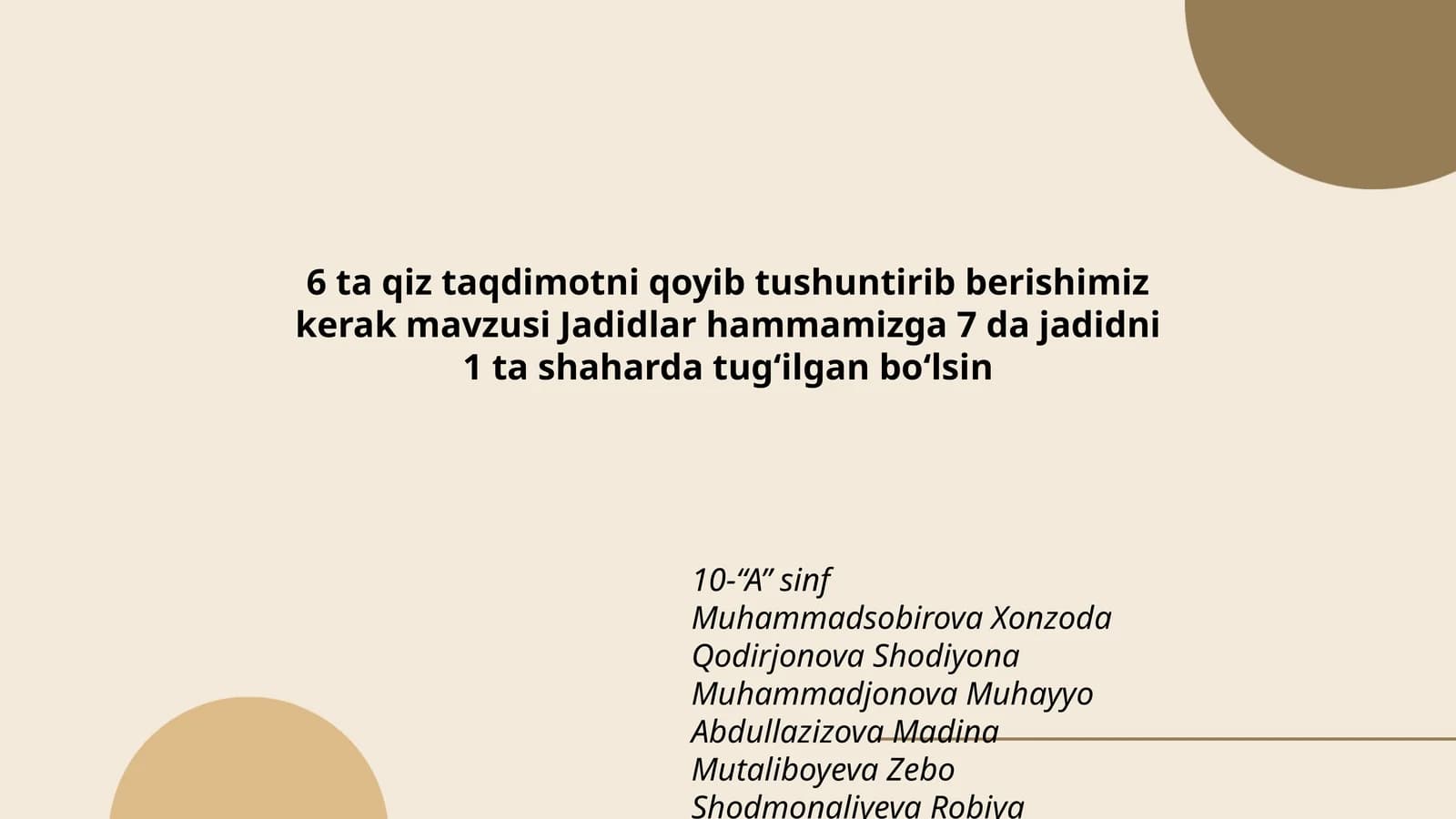 Muhammadsobirova Xonzoda