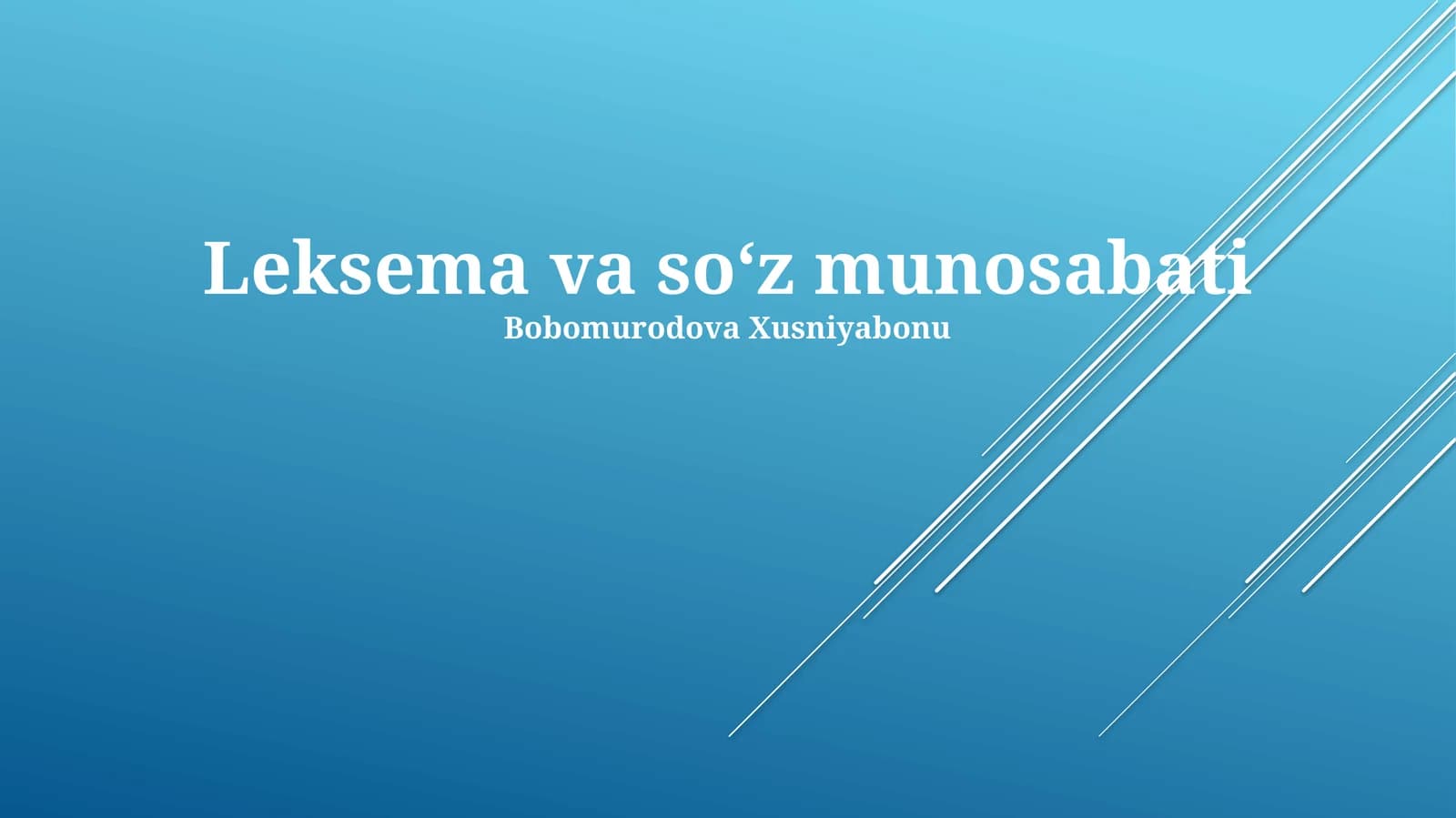 Leksema va soʻz munosabati