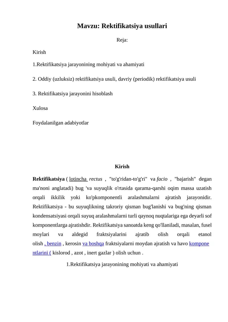 Rektifikatsiya usullari