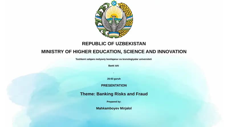 Banking Risks and Fraud