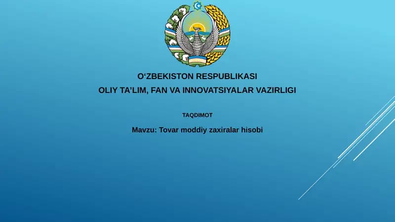 Inventarizatsiya hisobi va baholash