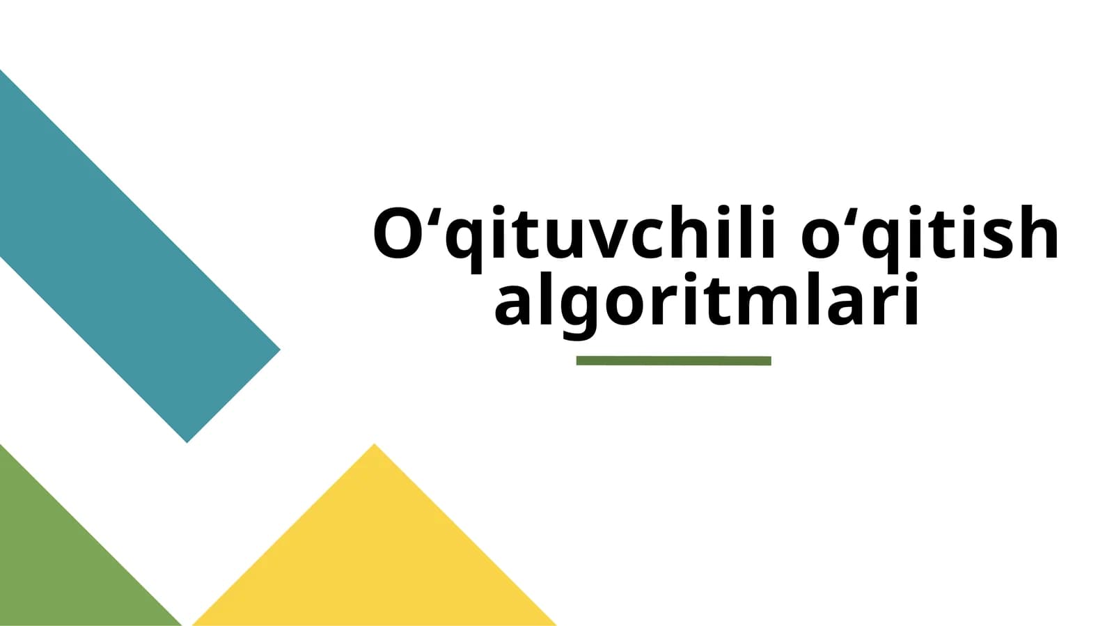 Oʻqituvchili oʻqitish algoritmlari