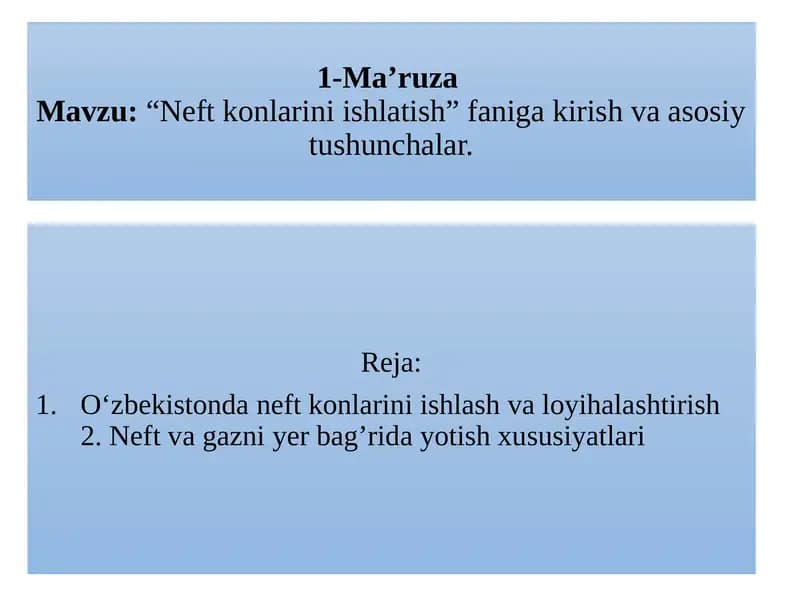 Neftkonlarini ishlatish