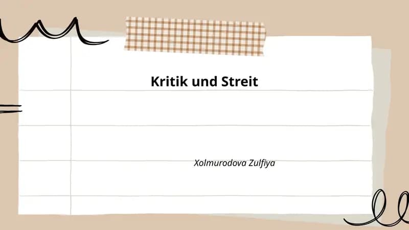 Kritik und Streit