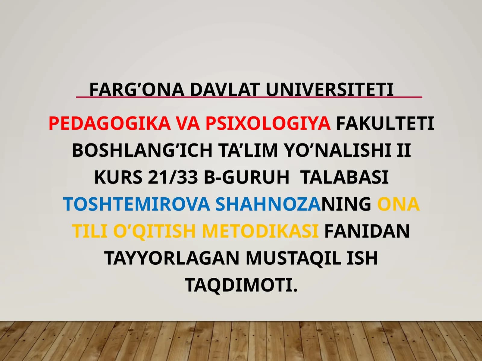 Alifbo O'qitish Metodikasi