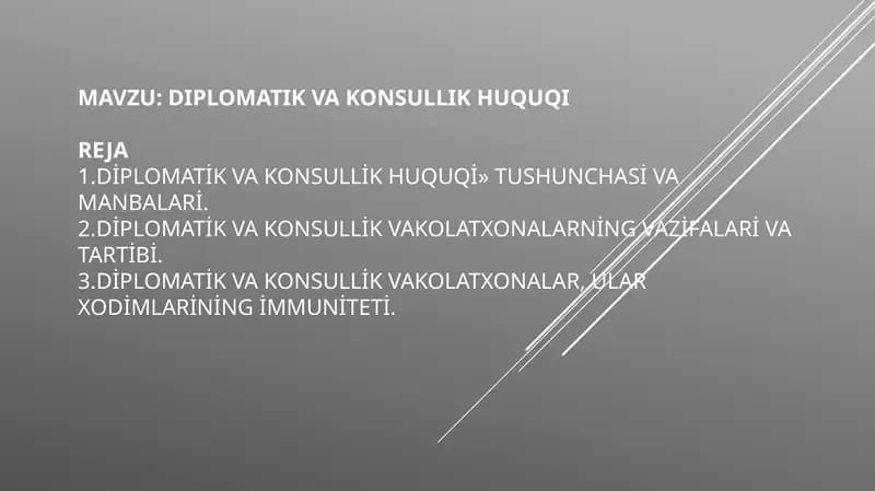 Diplomatik va konsullik huquqi