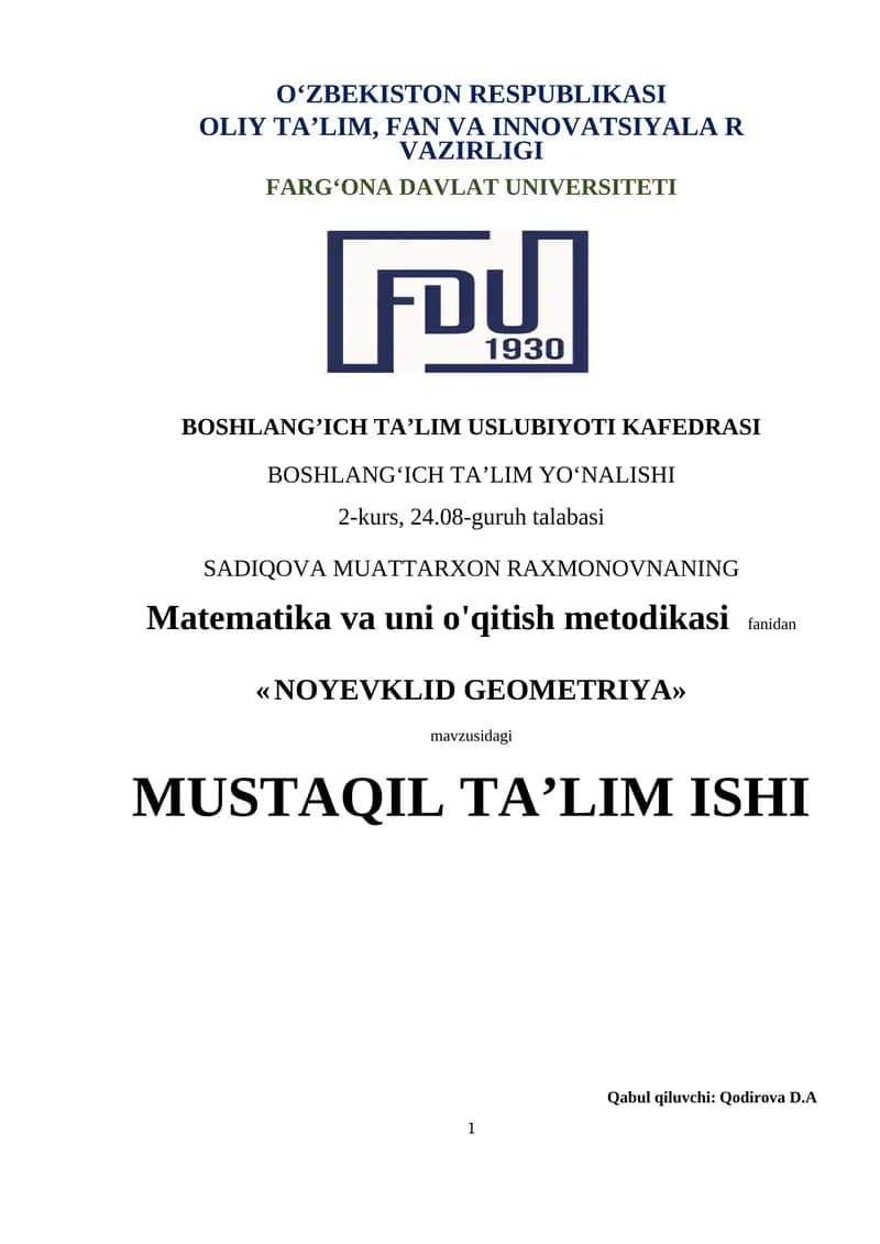 NOYEVKLID GEOMETRIYA