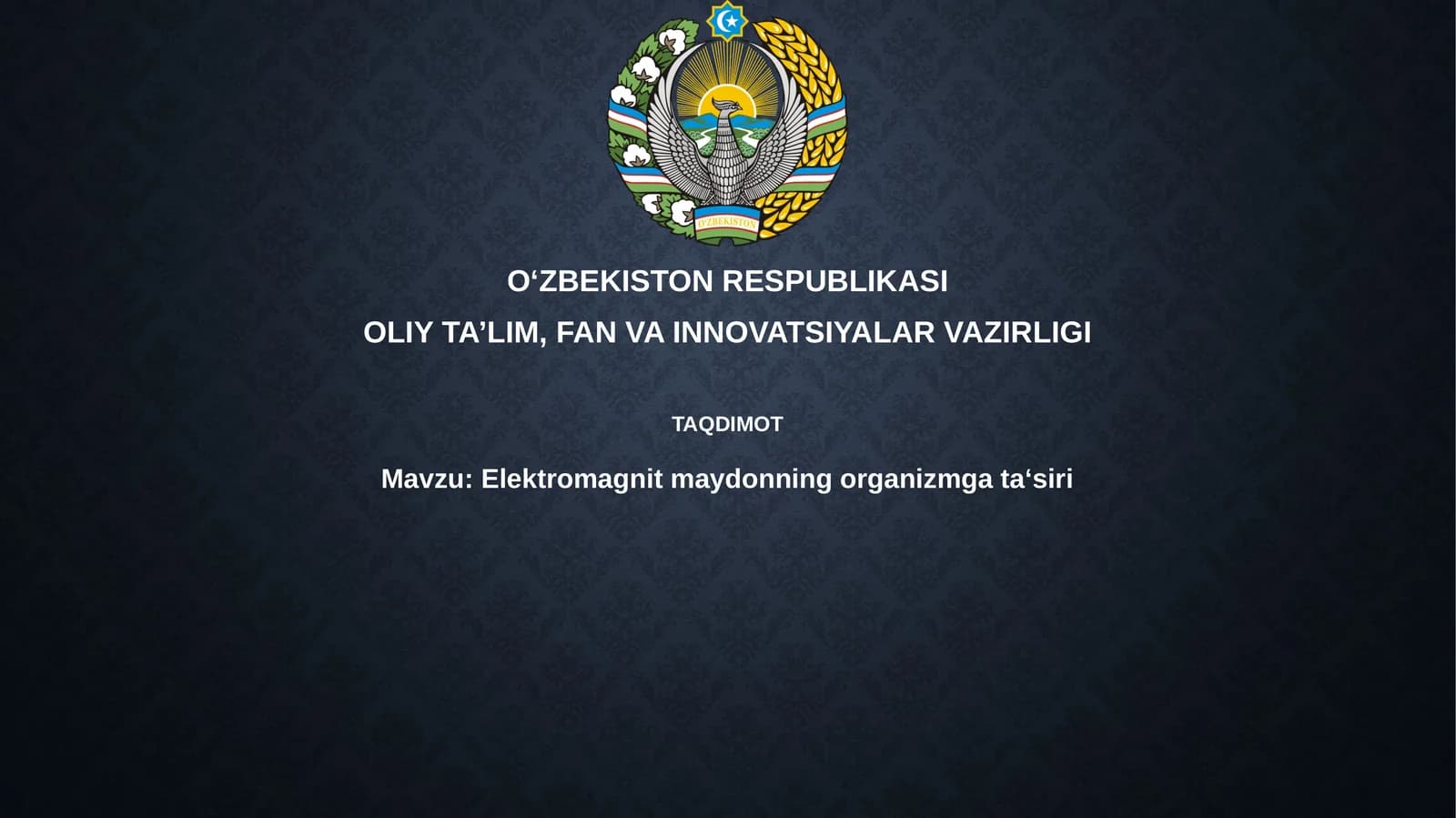 Elektromagnit maydonning organizmga ta'siri