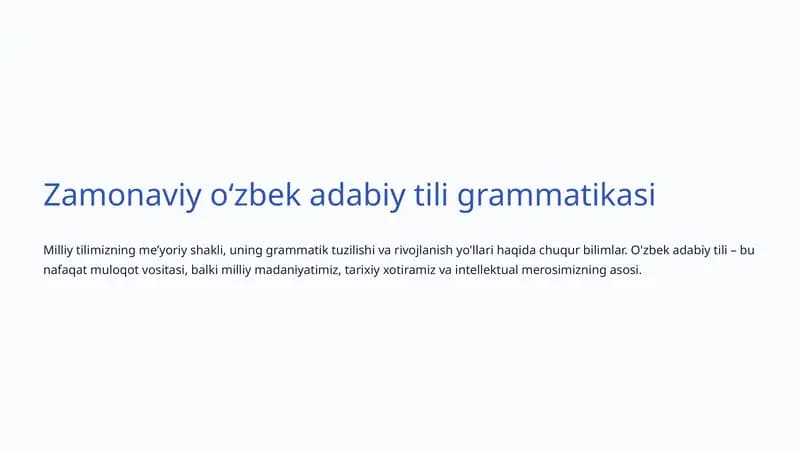 Zamonaviy oʻzbek adabiy tili grammatikasi
