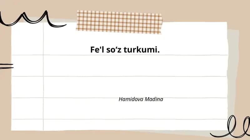 Fe'l soʻz turkumi