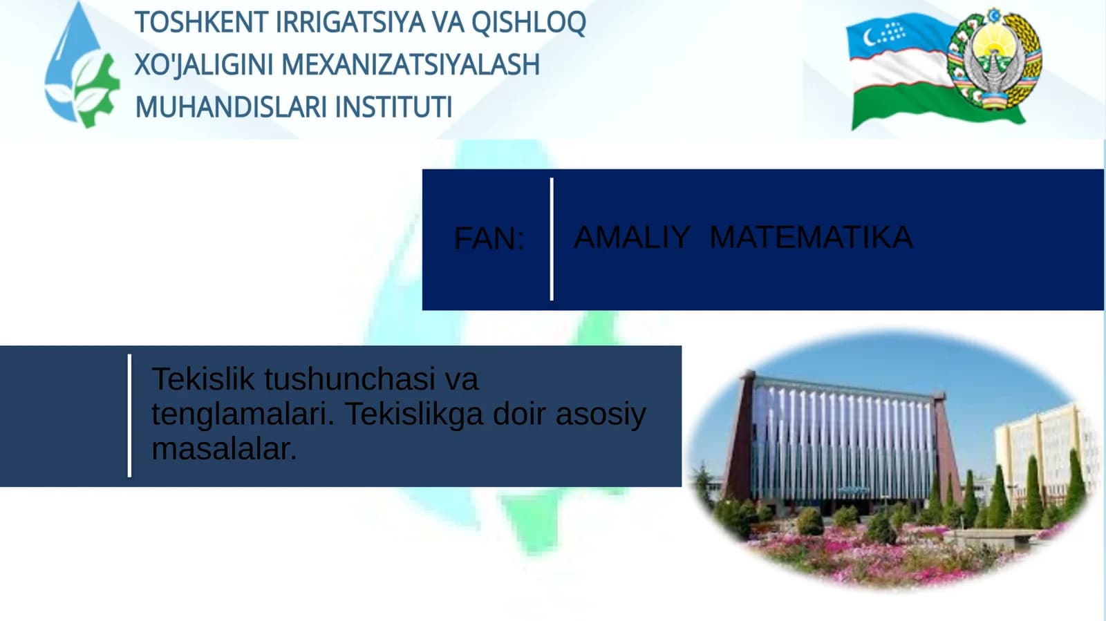 Tekislik tushunchasi va tenglamalari