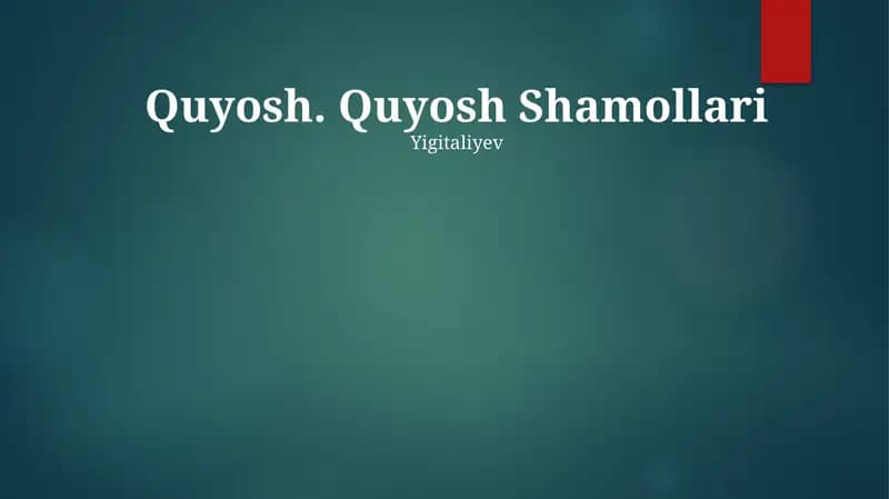 Quyosh Shamollari