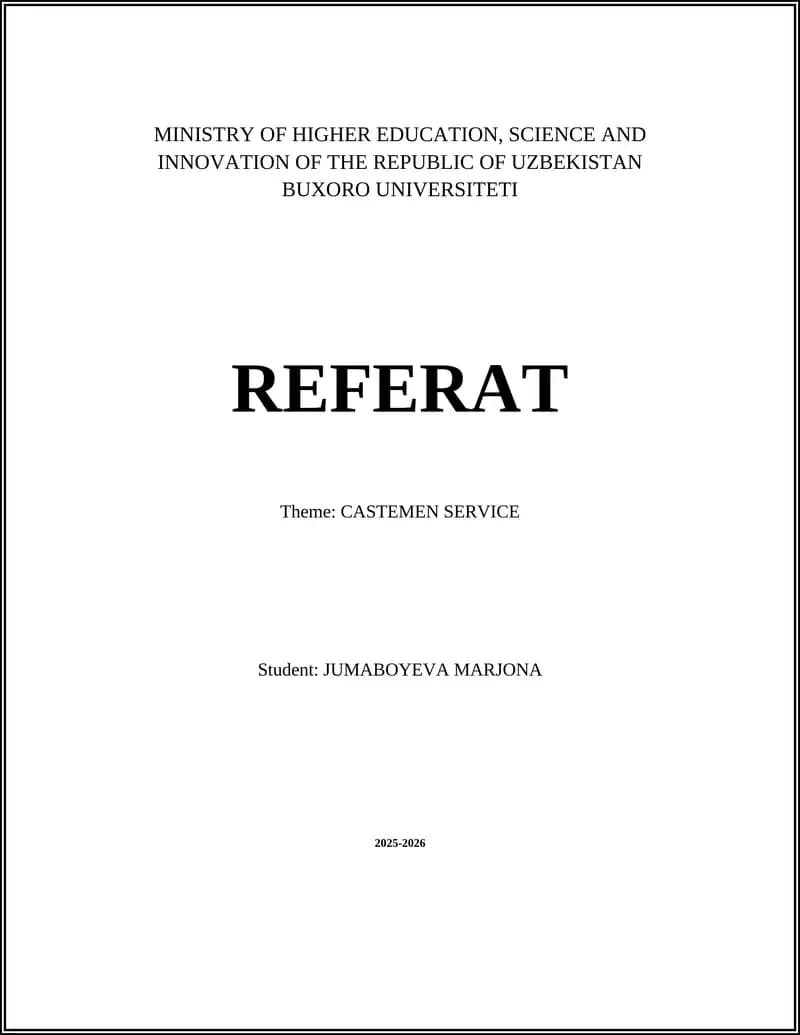 Castemen Service