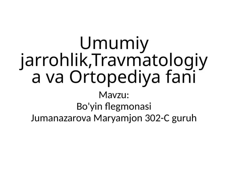 Bo'yin flegmonasi