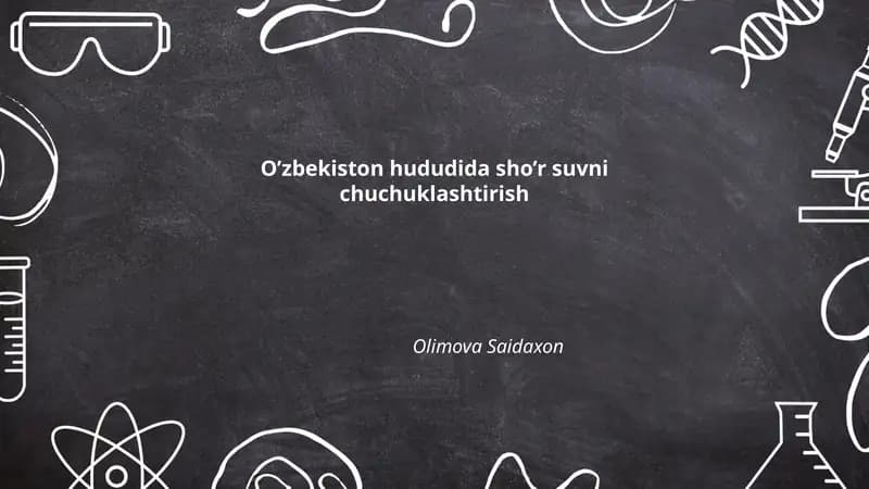 O’zbekiston hududida sho’r suvni chuchuklashtirish