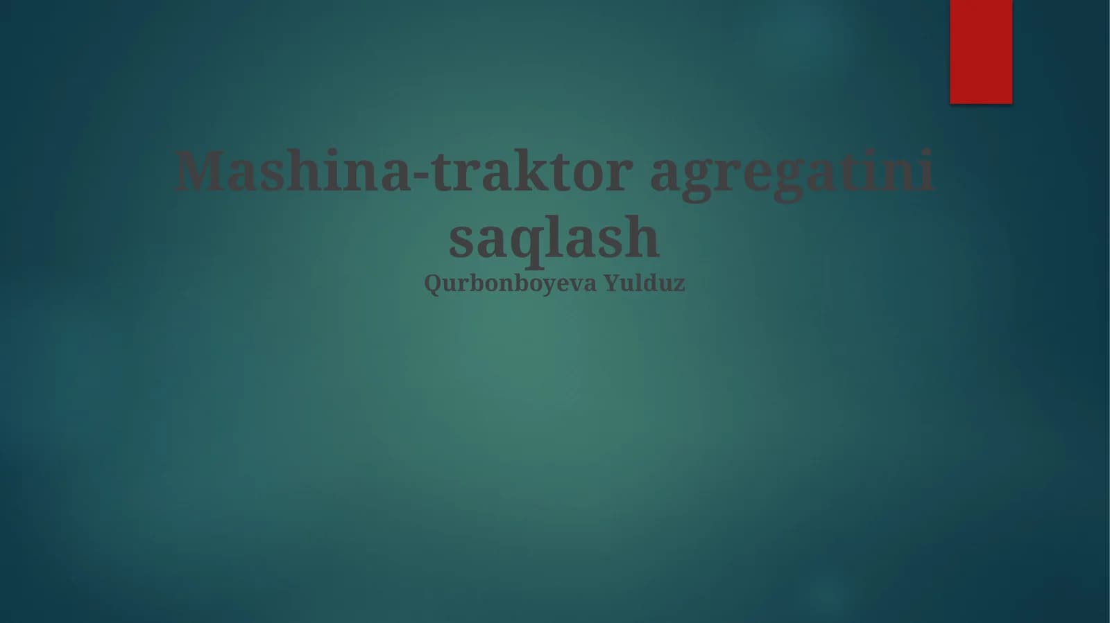 Mashina-traktor agregatini saqlash