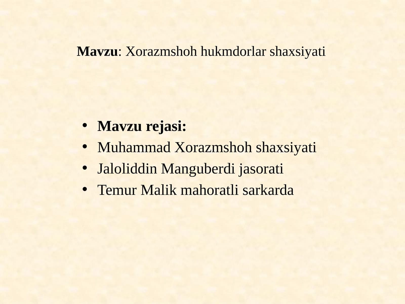 Xorazmshoh hukmdorlar shaxsiyati