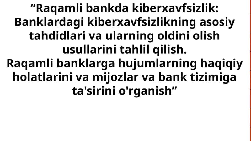 Kiberxavfsizlikni mustahkamlash uchun amaliy choralar