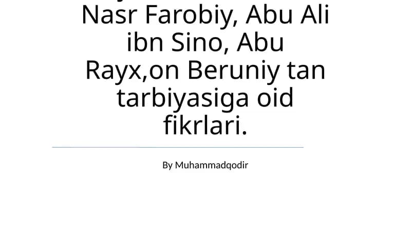 Biruniyning fanlararo ta'lim g'oyasi