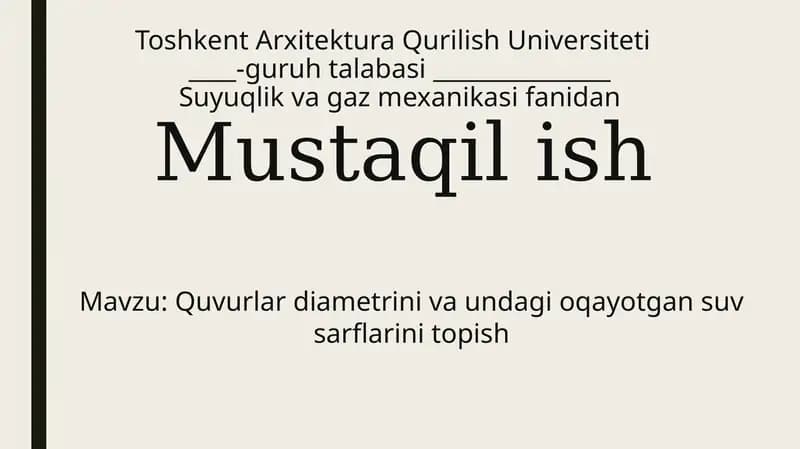 Suyuqlik vagaz mexanikasi
