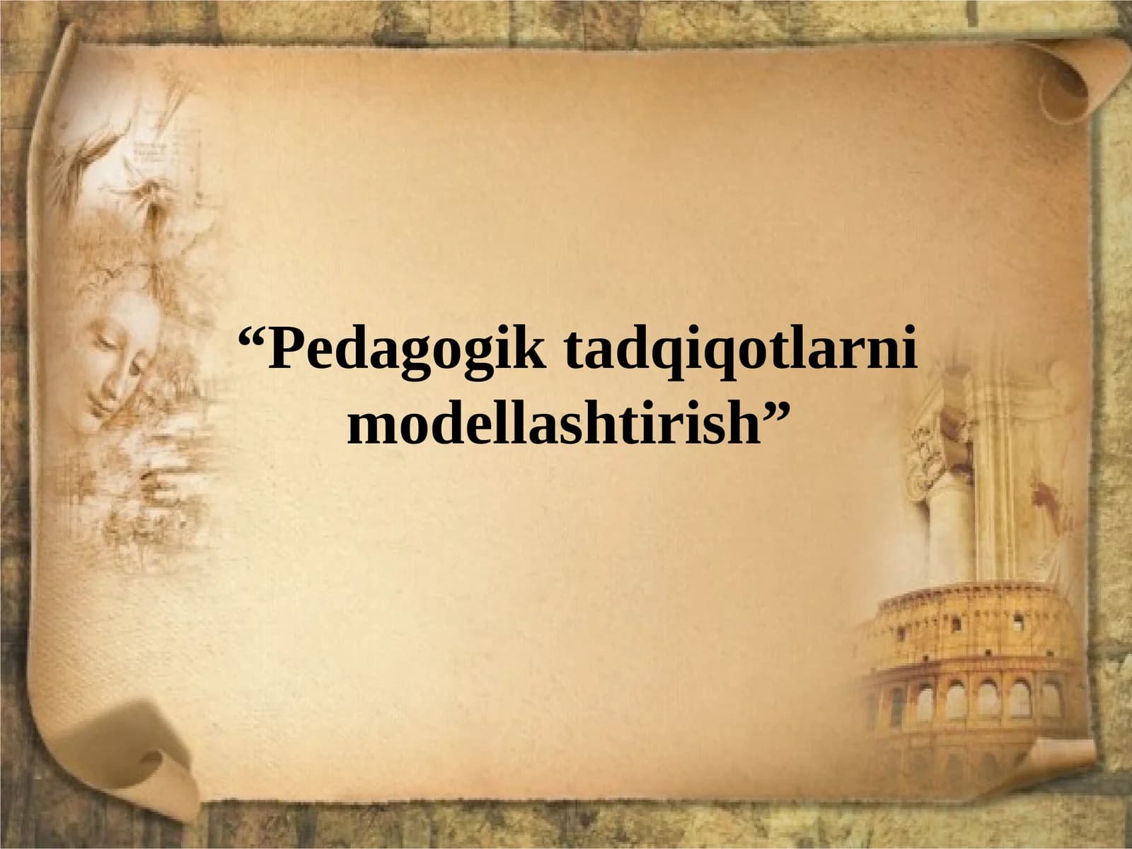 “Pedagogik tadqiqotlarni modellashtirish”