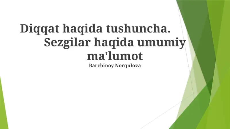 Sezgilar haqida umumiy ma'lumot
