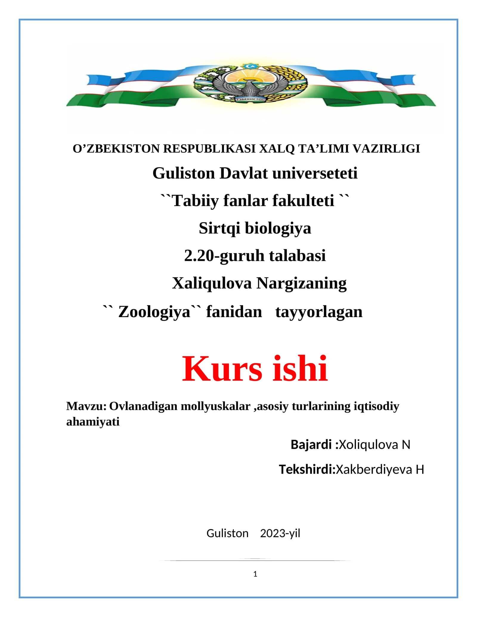 Ovlanadigan mollyuskalar,asosiy turlarining iqtisodiy ahamiyati