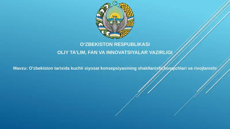O'zbekistonda kuchli siyosat konsepsiyasi