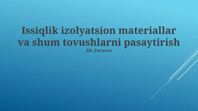 Issiqlik izolatsiyasi