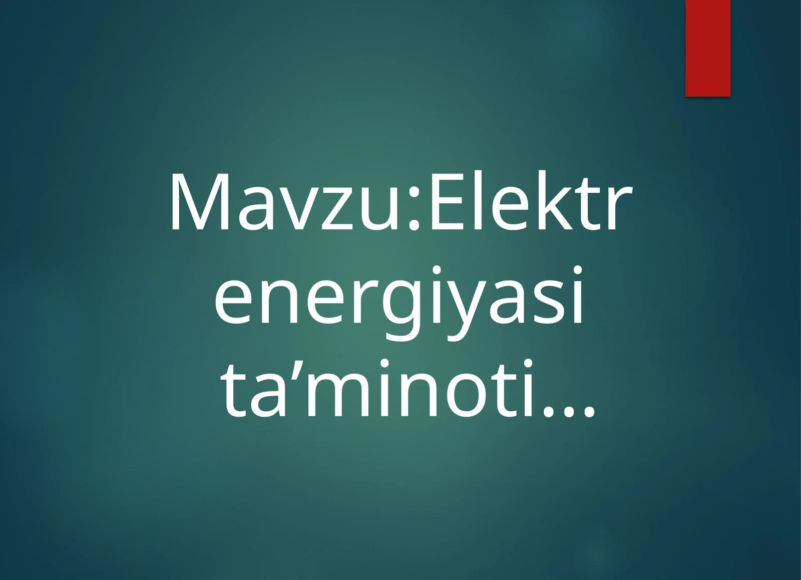 Elektrenergiyasi ta’minoti