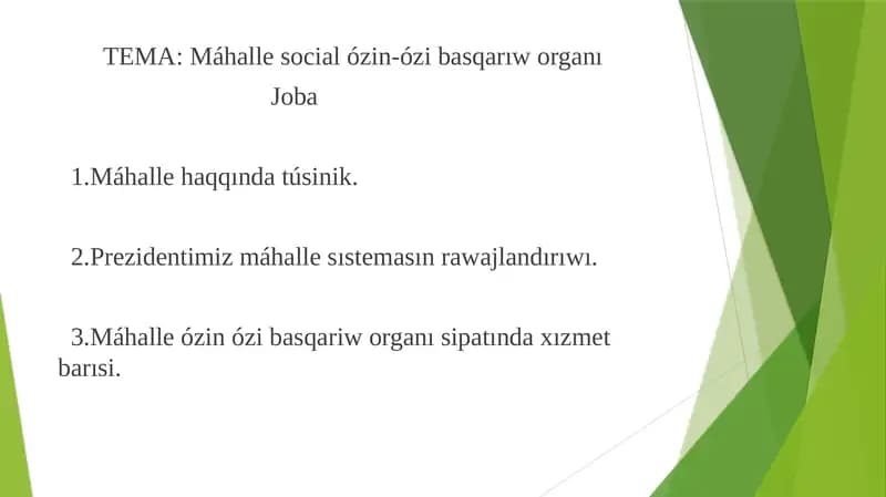 ÓZBETINSHE MÁHÁLLE BASQARIW ORGANI
