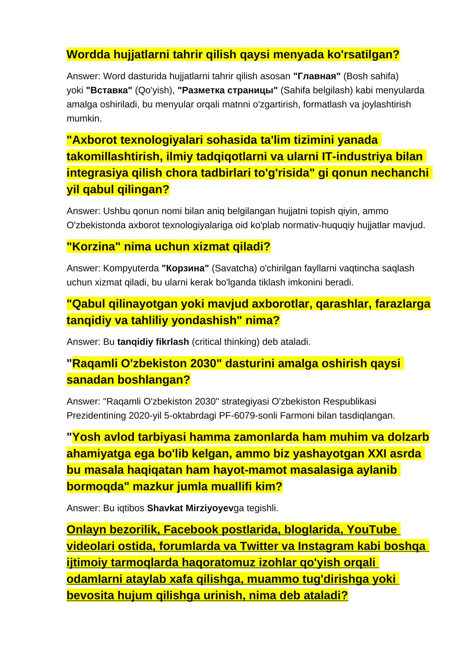 Raqamli O'zbekiston 2030