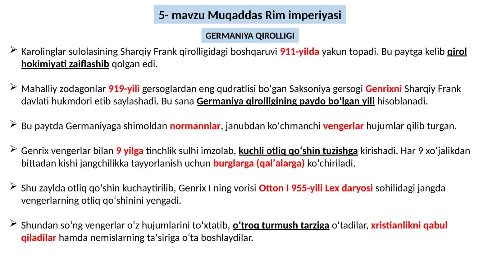 5- mavzu Muqaddas Rim imperiyasi