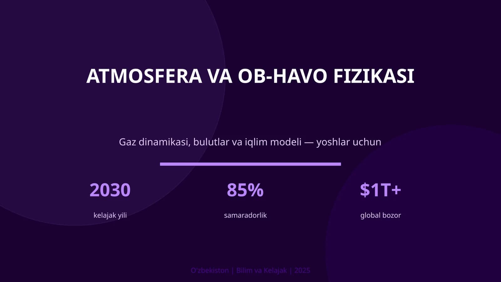 ATMOSFERA VA OB-HAVO FIZIKASI