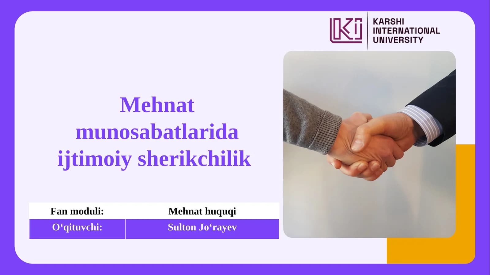 Mehnat munosabatlarida ijtimoiy sherikchilik