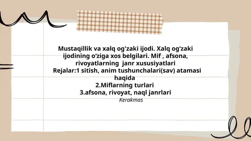 Xalq og'zaki ijodi