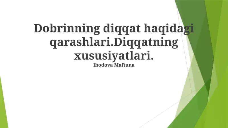 Diqqatning Dobrin ta'rifi