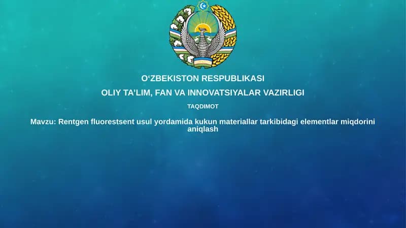 Rentgen-fluoressent tahlilining asoslari va usullari