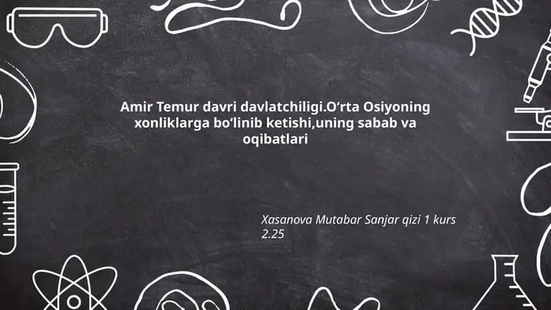 Amir Temur davri davlatchiligi