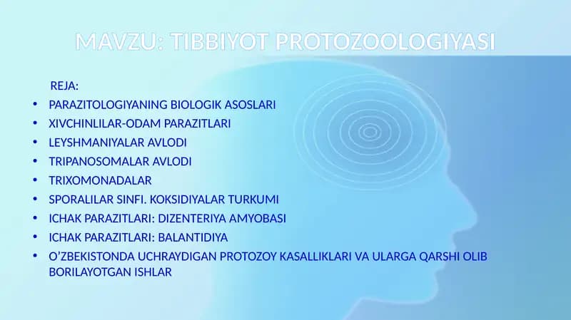 TIBBIYOT PROTOZOOLOGIYASI