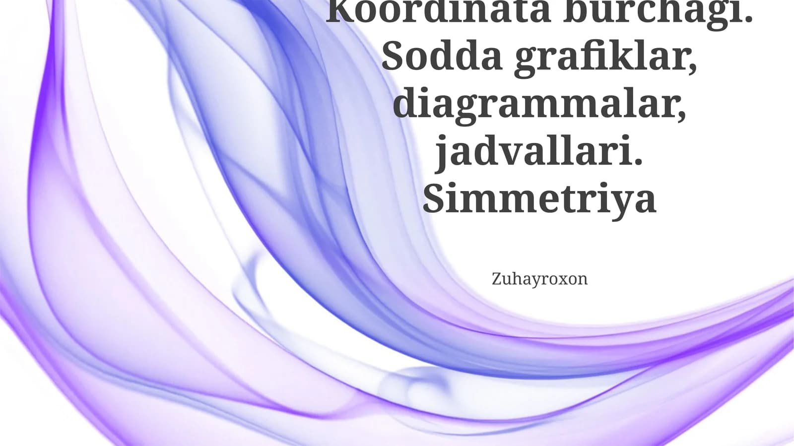 Koordinata burchagi va oddiy grafiklar