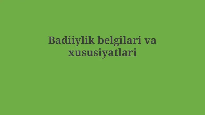 San'atkorlikning asosiy xususiyatlari