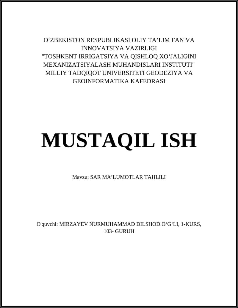 SAR maʼlumotlarining asosiy printsiplari va fizikasi