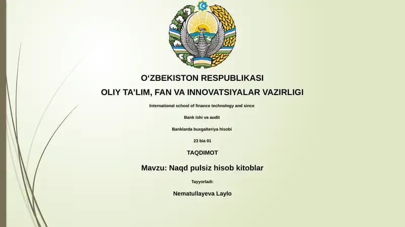Naqd pulsiz hisob kitoblar