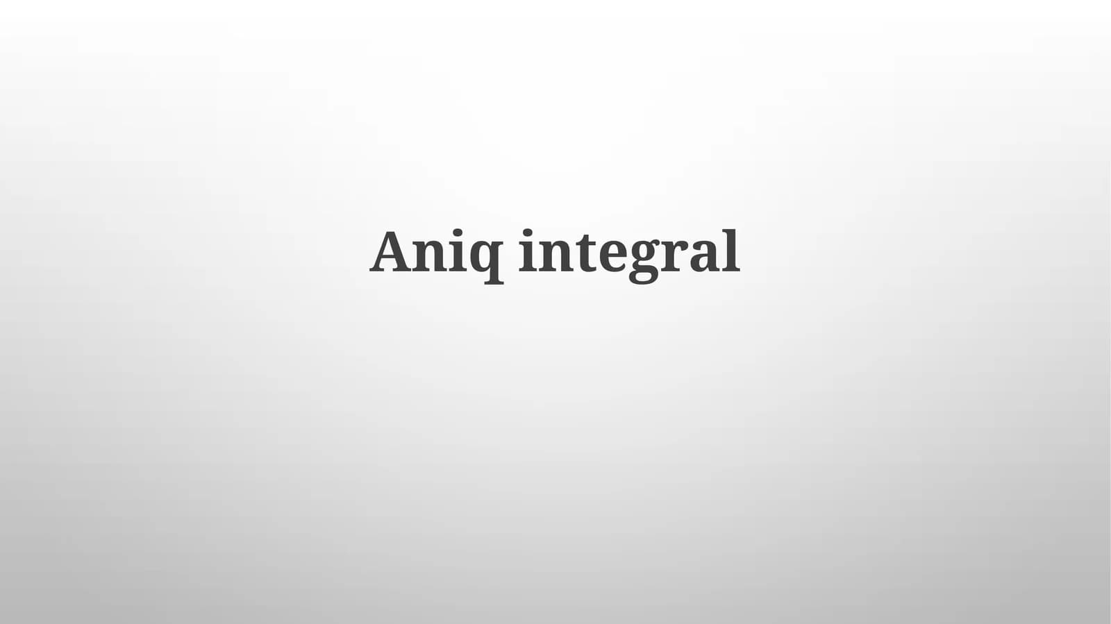 Aniqintegral